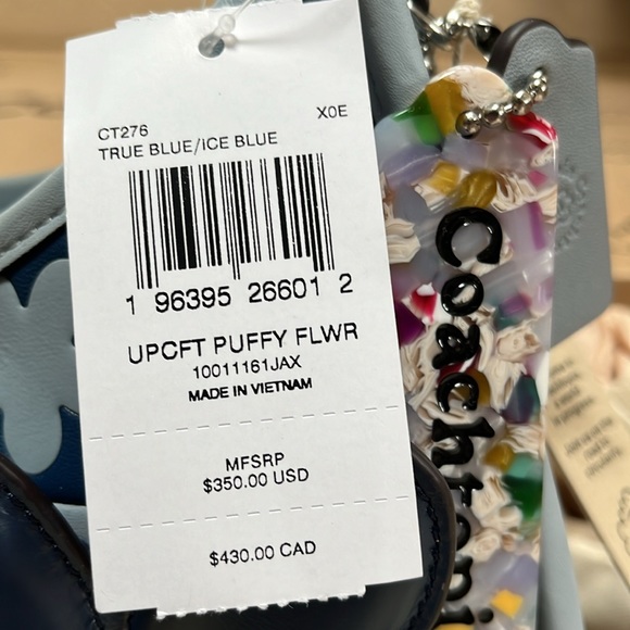 Coachtopia Upcrafted Ergo bag, checkered w/ Puffy Flower.  NWT with wallet - Picture 3 of 7